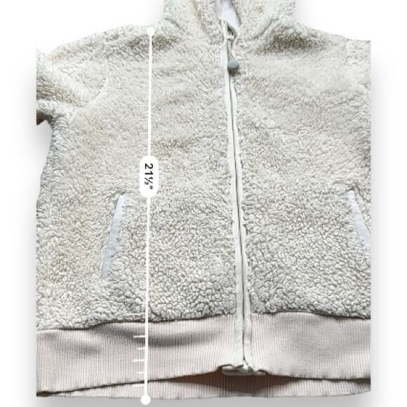 Athleta Girl So‎ Snug Cream Long Sleeve Sherpa Jacket w/ Thumbholes Size L Girls - Picture 11 of 11